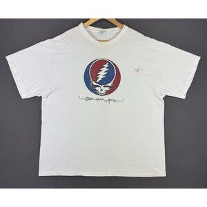 Vintage Y2K Grateful Dead Steal Your Face Band Tee Promo Rare Skull White XL Tee